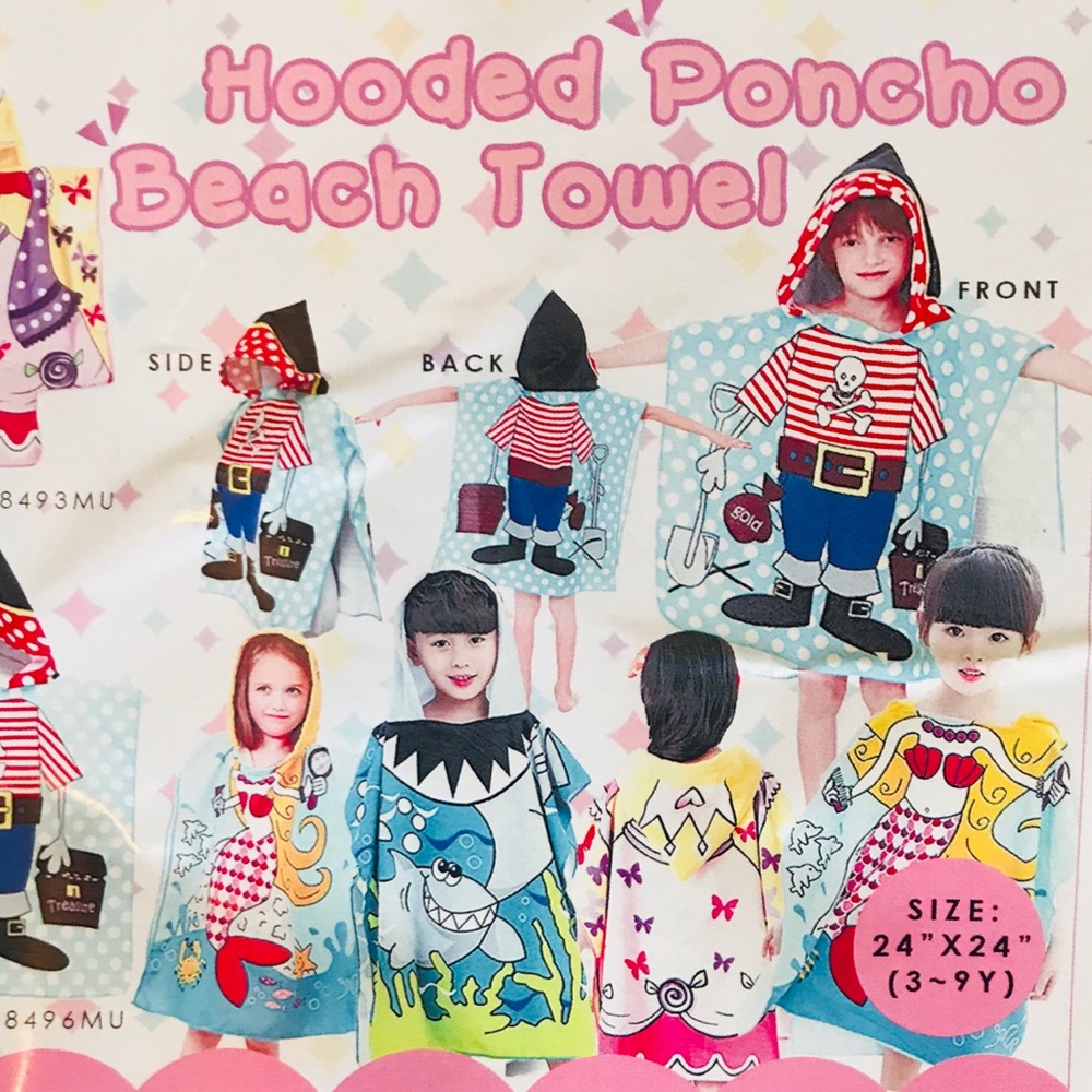 🦈HP🦈 Only 1 Left!  Hooded Shark Poncho Towel - Picture 6 of 8
